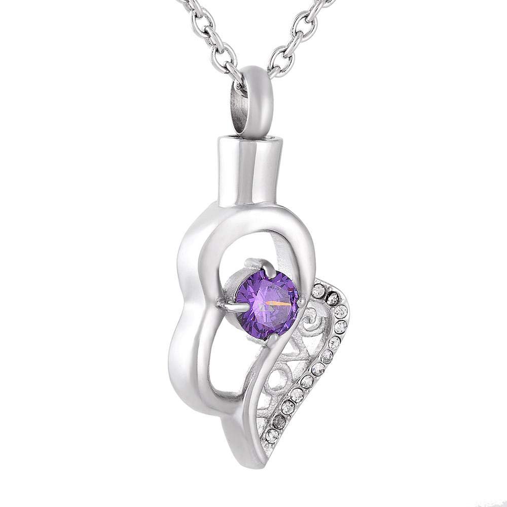 OIJH Crystal Heart Cremation Necklace Memorial Ashes Urn Pendant for Pet/Human Funeral Jewelry