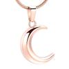 OIJH Classic Crescent Moon Stainless Steel Cremation Jewelry-Pet/Human Funeral Memorial Necklace Moon-Black_ view 3