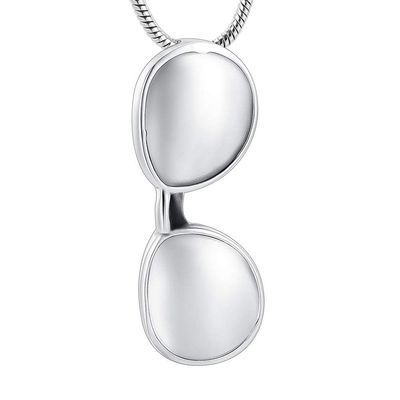 OIJH Sunglasses Cremation Stainless Steel Necklace Memorial Ashes Urn Pendant for Pet/Human Funeral Jewelry-Silver_