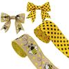 12 Yards Bumble Bee Ribbons Bee Wired Edge Ribbon Honeybee Decorative Ribbons for Wrapping Floral Hanging Ornaments Home Decoration view 1