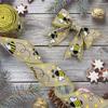 12 Yards Bumble Bee Ribbons Bee Wired Edge Ribbon Honeybee Decorative Ribbons for Wrapping Floral Hanging Ornaments Home Decoration view 2