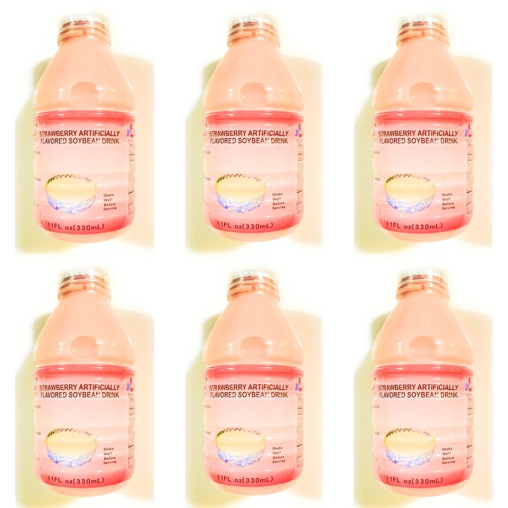 6 Bottles Cheng Kang Strawberry Artificially Flavored Soybean Drink (11 Fl Oz Each )