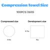 100 Pcs Mini Compressed Towels, Disposable Face Compressed Towel, Compressed Hand Wipe, Camping towel, Portable Compressed Coin Tissue for Travel/Home/Outdoor Activities (Individual packaging) view 4