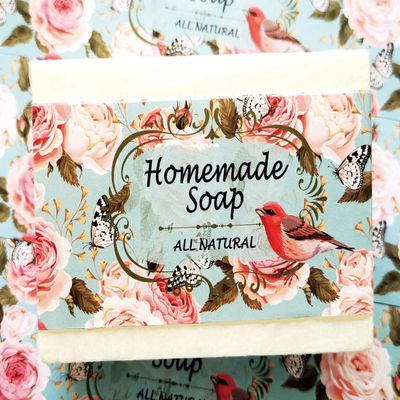 ZZYBIA Wrap Paper Tape for Homemade Soap Bar Handmade Products Horizontal Set (H2- Rose Garden)
