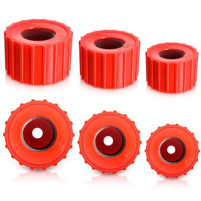 Hotop 6 Pieces Copper Pipe Cleaners Include 12 Inch, 34 Inch, 1 Inch Handy Sized Plumber, Tube Cleaning Brush, Red Different Size Copper Pipe Cleaner (3 Size)
