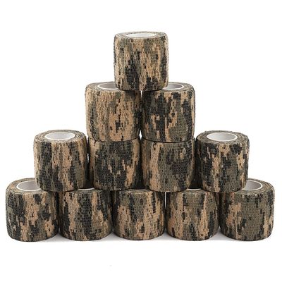 12 Pack Self Adhesive Bandage Wrap, Camouflage Cohesive Tape (Light Green