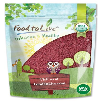 Food to Live Organic Blueberry Juice Powder, 2 Pounds - Non-GMO, Unsulfured, Raw, Vegan, Bulk, Great for Juices, Smoothies, and Instant Breakfast Drinks, Contains Maltodextrin, No Sulphites