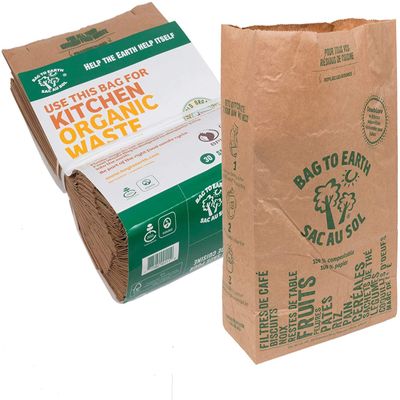 Bag to Earth - Kitchen Food Waste Bag - Set of 4 - Compostable Bag - Leak Resistant Cellulose Liner - Small - 120 Bags