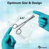 Suture Stitch Scissors 4.5" with Crescent Delicate Hook- Perfect for Suture Removal, First Aid, EMS Training and More Premium Quality Instrument- Stainless Steel (Silver) view 3