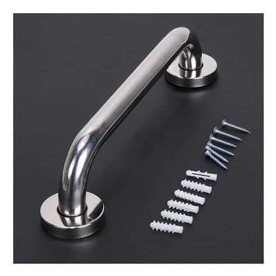 LSXIAO-Wall Art Shower Safety Handle, Stainless Steel Grab Rail, Bathroom Balance Bar, Polished Finish Including Screws for Tub, Handicap, Elderly, Injury (Color : Silver, Size : 150cm)
