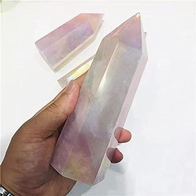 1pc 700g-900g Wholesale Natural Aura Rose Titanium Quartz Crystal Point Towers