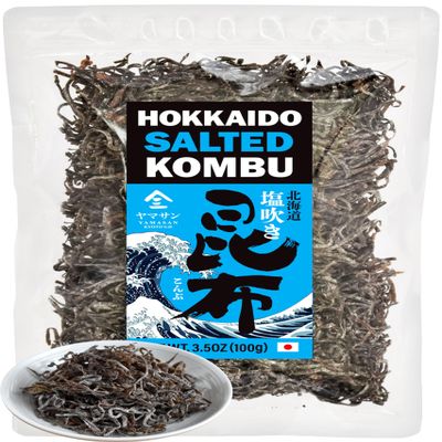 chaganju Kombu Salted -Hokkaido seaweed 100%, No Chemical Additive, Japanese traditional superfood "Shio Kombu"- 100g(3.5Oz)