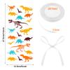 100 Pieces Dinosaur Cellophane Bags Clear Dinosaur Skeleton Party Favors Bags with a Roll of White Ribbon for Chocolate Candy Snacks Cookies Themed Party Supplies view 2