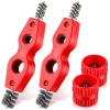 4 Pieces Copper Pipe Cleaner and Reamer Set, Include 2 Pieces Copper Pipe Cleaner and 2 Pieces Reamer, 4 In 1 Pipe Deburring Brush for PVC PPR Copper Brass Aluminum Pipes view 1