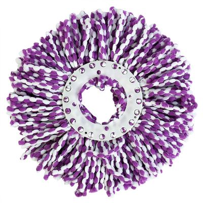 Alvinlite Rotating Mop Replacement Head Round Head Microfiber Rotary Mop Replacement Set Magic Rotation 360(Purple-White)