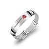 ZKXXJ Medical Alert ID Bracelets for Men Women Stainless Steel Medical Sign Identification Bracelet Health Alert Bracelet Allergy Awareness Bracelets,Adjustable view 1