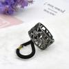 Hollow letter metal horsetail buckle hair accessories for ladies alloy tie hair rubber band high-end hair ring (gun black) view 2