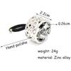 Hollow letter metal horsetail buckle hair accessories for ladies alloy tie hair rubber band high-end hair ring (gun black) view 3
