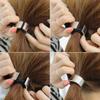Hollow letter metal horsetail buckle hair accessories for ladies alloy tie hair rubber band high-end hair ring (gun black) view 4