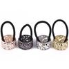 Hollow letter metal horsetail buckle hair accessories for ladies alloy tie hair rubber band high-end hair ring (gold) view 4