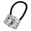 Hollow letter metal horsetail buckle hair accessories for ladies alloy tie hair rubber band high-end hair ring (silver) view 1