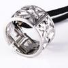 Hollow letter metal horsetail buckle hair accessories for ladies alloy tie hair rubber band high-end hair ring (silver) view 2