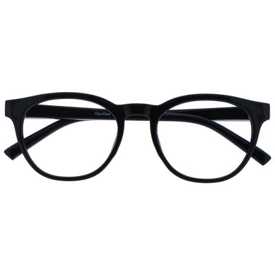 OPULIZE BLU Blue Light Blocking Reading Glasses for Women Men, Cool Round Frame with Anti-Glare Computer and Gaming Eyewear, UV and Eyestrain Protection, Black +3.50 (Pack of 1)