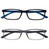 OPULIZE SEE Reading Glasses with Blue Light Blocking for Women and Men, Narrow Frame, Spring Hinges, Computer Gaming Glasses, Black,Grey +1.5 (Pack of 2) view 1