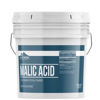 Earthborn Elements Malic Acid Powder, 1 Gallon Bucket, Used in Food, Drinks & Candy, Resealable Container (6.5 Pound)