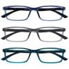 OPULIZE SEE Reading Glasses with Blue Light Blocking for Women and Men, Narrow Frame, Spring Hinges, Computer Gaming Glasses, Blue,Grey,Turquoise +2 (Pack of 3) view 1
