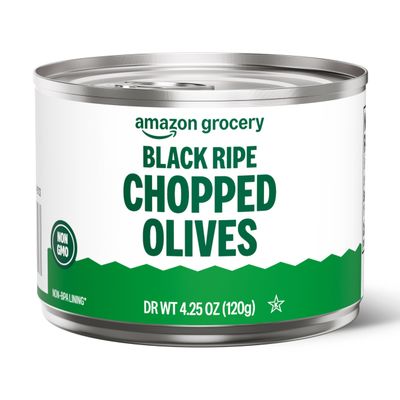 Amazon Grocery, Black Ripe Chopped Olives, 4.25 oz (Previously Amazon Fresh, Packaging May Vary)