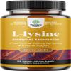L Lysine 1000mg Free Form - High Strength L-Lysine Supplement for Eye Health Lip Care Collagen Synthesis and Immune Support - Essential Amino Acid Vegan Non-GMO 1000mg per Serving - 100 Tablets view 1