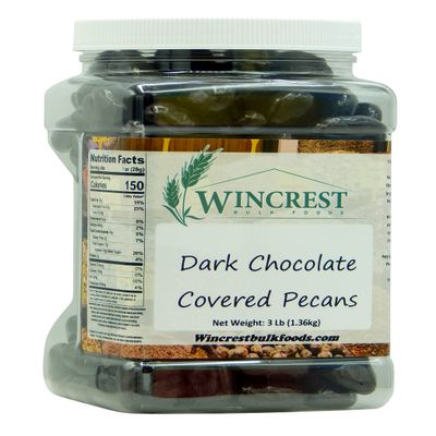 Dark Chocolate Covered Pecans - 3 Lb Tub
