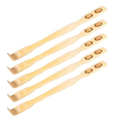 5pcs Back Scratcher Traditional Bamboo Wooden Back Massager Long Self- Massager Provide Instant Relief from Itching