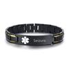 ZKXXJ Medical Alert ID Bracelets for Men Seizure - Stainless Steel Adjustable Wristband Sos Emergency Identification Bracelet,ICE Health Alert Bracelet,Allergy Awareness Jewelry view 1