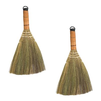 2pcs Handmade Broom Soft Small Whisk Brooms Lightweight Multi Surface Hard & Soft Floor Home Office Cleaning Dust Removal for Efficient for Home Use and Compact Spaces