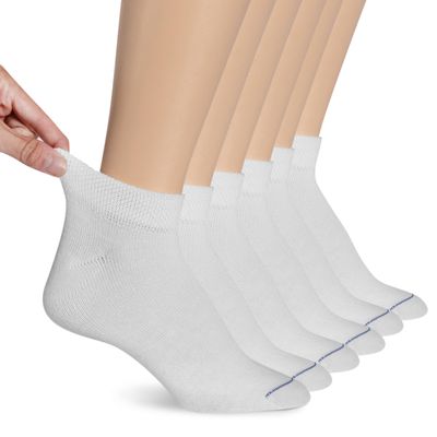 Dr. Scholl's Womens Diabetes & Circulator - 4 6 Pair Packs Non-binding Comfort And Moisture Management Socks, White, 8-12 US