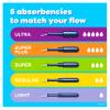 Tampax Pearl Tampons Trio Pack, Light, Regular, Super Absorbency, BPA-Free Plastic Applicator and LeakGuard Braid, Unscented, 100 Count view 4