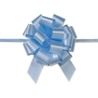 Berwick Offray Ribbon Pull Bow, 4'' Diameter with 18 Loops, Light Blue - Pack of 2