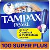 Tampax Pearl Tampons for Women, with LeakGuard Braid, Super Plus Absorbency, Unscented, 100 Count (2 Packs of 50) view 1