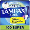 Tampax Pearl Tampons for Women, with LeakGuard Braid, Super Absorbency, Unscented, 100 Count (2 Packs of 50) view 1