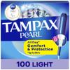 Tampax Pearl Tampons for Women, with LeakGuard Braid, Light Absorbency, Unscented, 100 Count (2 Packs of 50) view 1