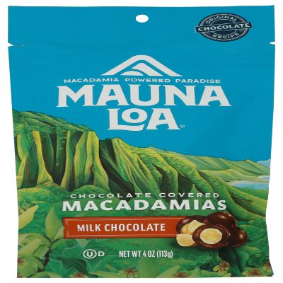 Mauna Loa Premium Chocolate Covered Macadamia Nuts, Milk Chocolate, 4 Oz Bag (Pack of 1)