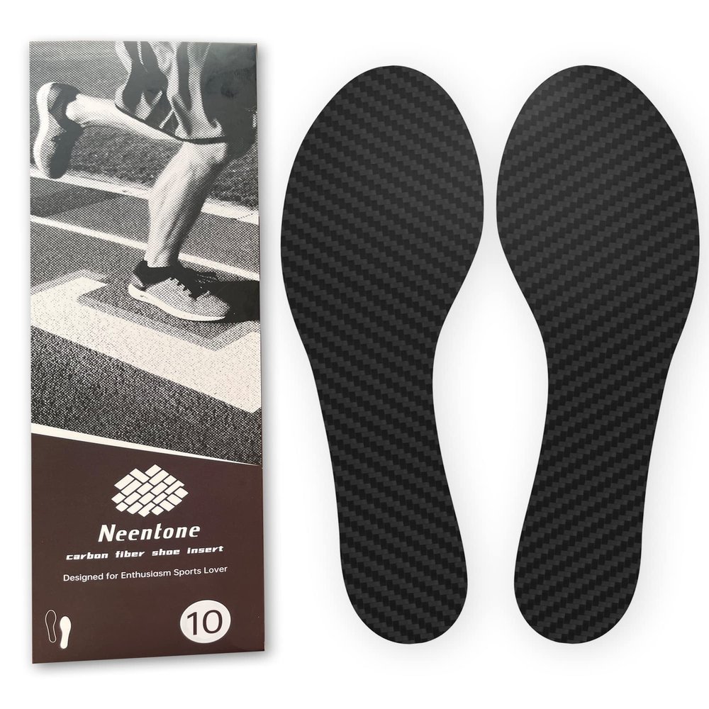 Carbon Fiber Insole 280mm Men's Size 10, Carbon Fiber Shoe Inserts for Man Woman, Football Hiking Sports Insole, Orthotic Shoe Stiffener Insert for Foot Arthritis, Hallux Rigidus Mortons Toe