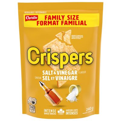CRISPERS Salt & Vinegar Family Size 240 g (Imported from Canada)