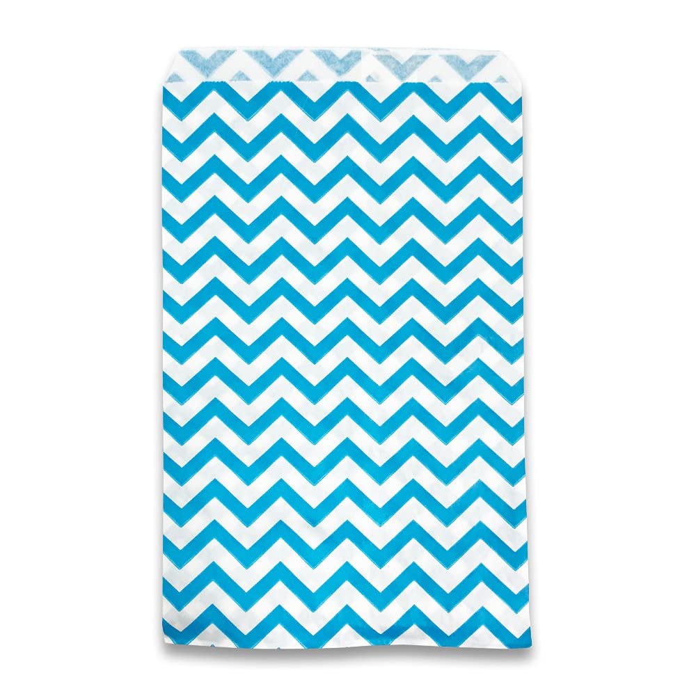 888 Display USA, Inc 50 pcs of 4 x 6 Chevron-Blue Paper Gift Bags  Shopping/Sales/Tote Bags