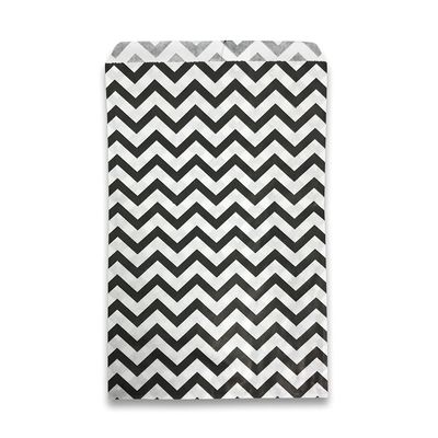 888 Display USA, Inc 50 pcs of 8 1/2 x 11 Chevron-Black Paper Gift Bags  Shopping/Sales/Tote Bags