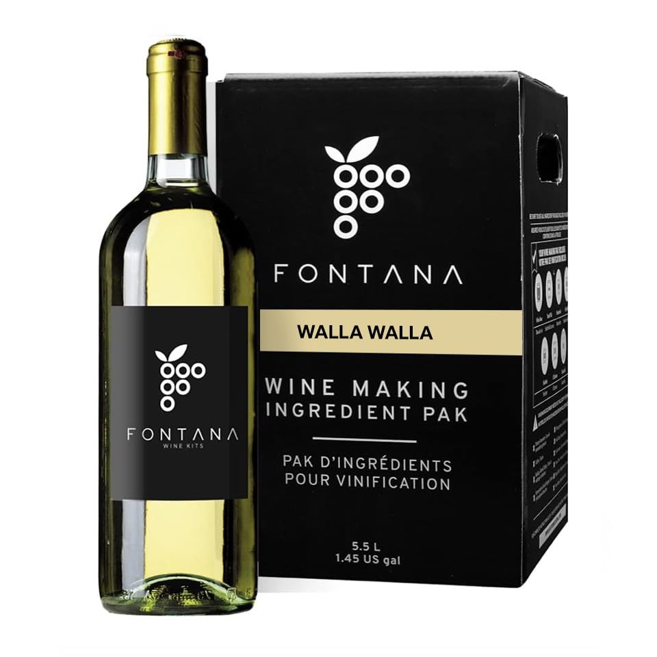 Fontana Washington State Walla Walla Wine Kit | DIY Ingredient Kit - 6 Gallons | Premium Ingredients | Makes 30 Bottles