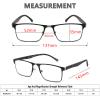 CRGATV 3-Pack Reading Glasses for Men Blue Light Filtering Full Frame Metal Readers Anti UV/Eye Strain/Glare (3.75 Magnification Strength) view 2