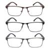CRGATV 3-Pack Reading Glasses for Men Blue Light Filtering Full Frame Metal Readers Anti UV/Eye Strain/Glare (3.75 Magnification Strength) view 3